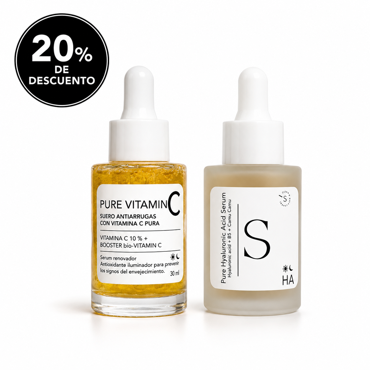 DUO GLOW VITAMINA C + ACIDO HIALURONICO - 2 PARA 2