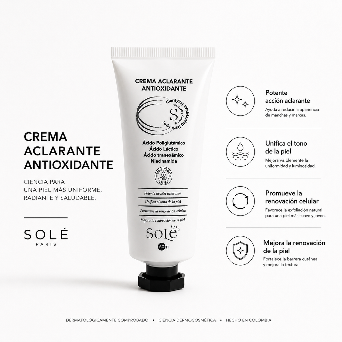 CREMA ACLARANTE CORPORAL recupera la confianza en tu piel: aclara y unifica el tono de forma natural
