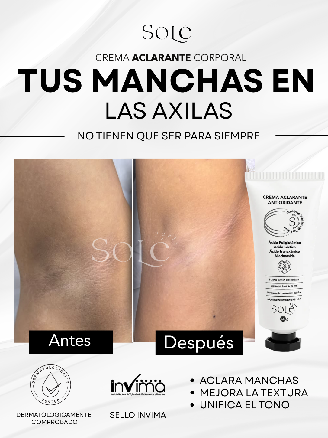 CREMA ACLARANTE CORPORAL recupera la confianza en tu piel: aclara y unifica el tono de forma natural